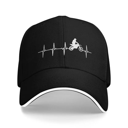 Motocross Heartbeat Vintage Trucker Baseball Cap