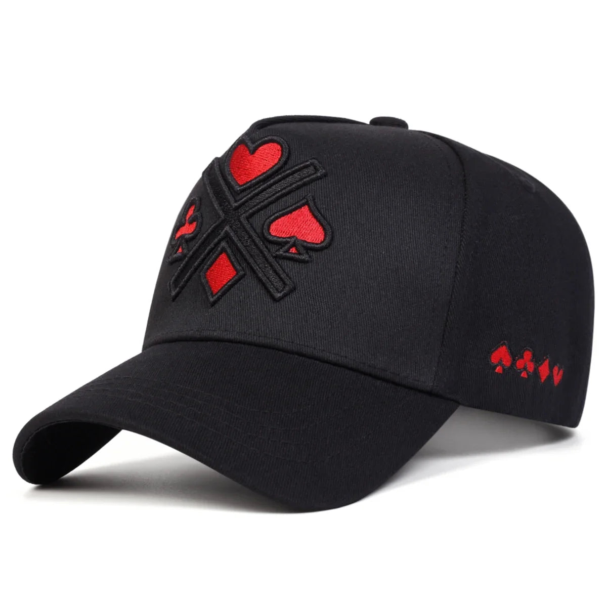 Unisex Poker Embroidery Baseball Caps Spring Autumn Outdoor