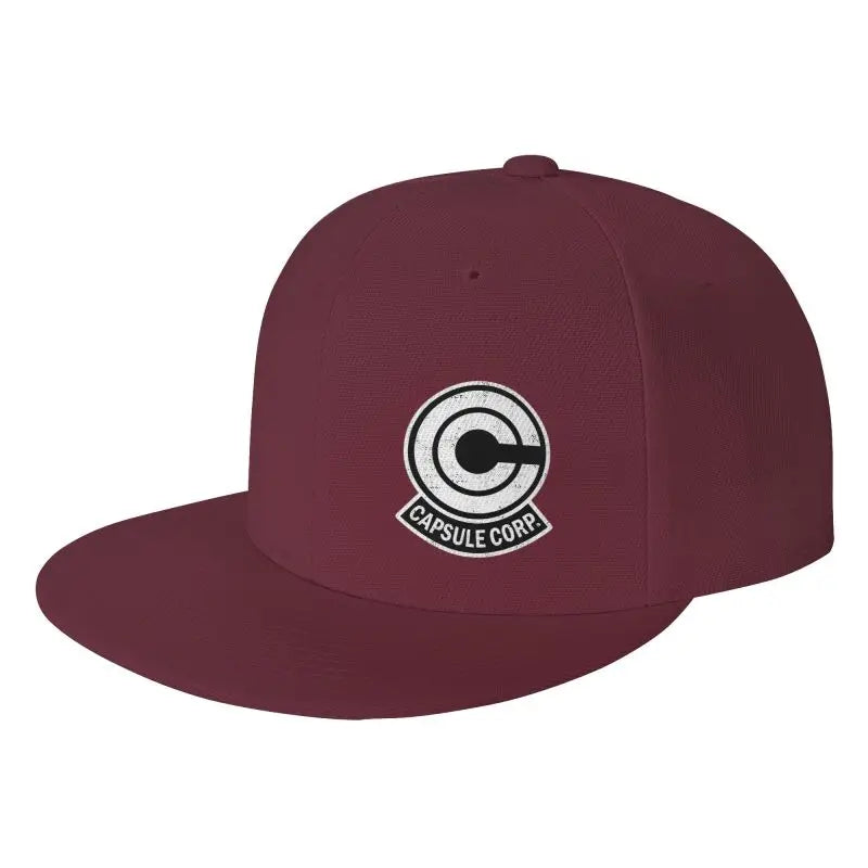 Flat Brim Hats Capsule Corp Print Baseball Cap