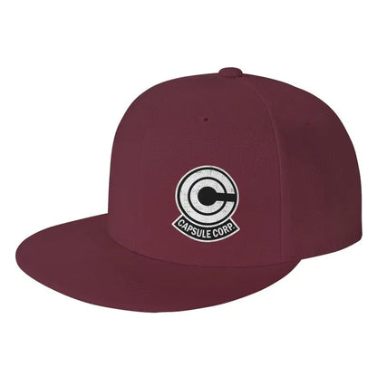 Flat Brim Hats Capsule Corp Print Baseball Cap