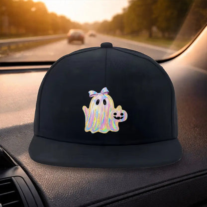 Iridescent Ghost Pumpkin Snapback Cap Style