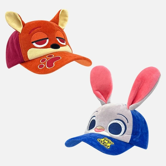 Kawaii Disney Zootopia Cartoon Anime Merchandise Nick Wilde Judy Hopps Sun Hat Baseball Cap Couple Headwear Exquisite Girl Gifts