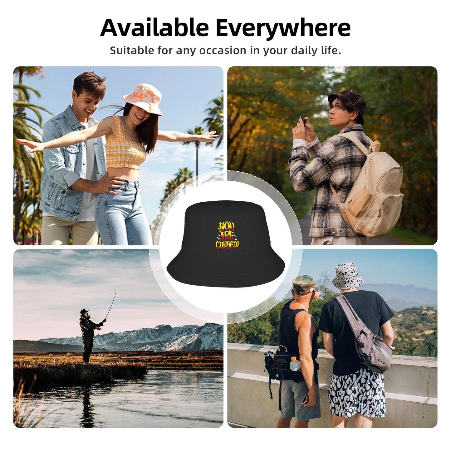 Danhausens Cursed Bucket Hat For Unisex Fisherman