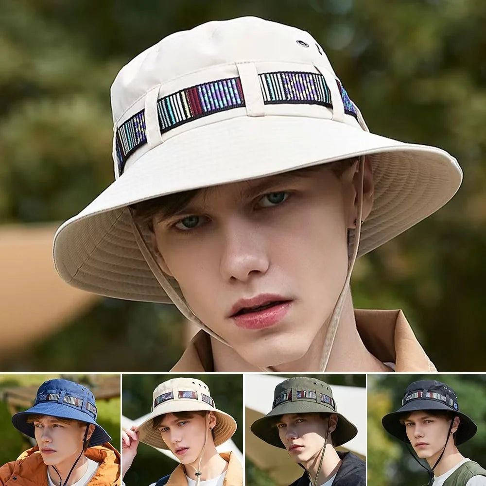 Adjustable Quick-Dry Drawstring Sun Protection Bucket Hat