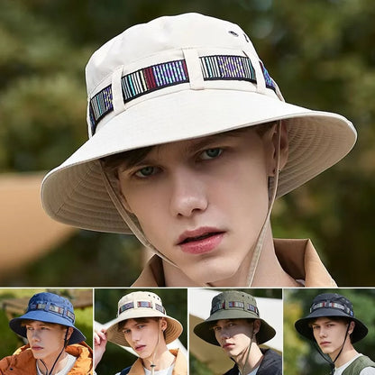 Adjustable Quick-Dry Drawstring Sun Protection Bucket Hat