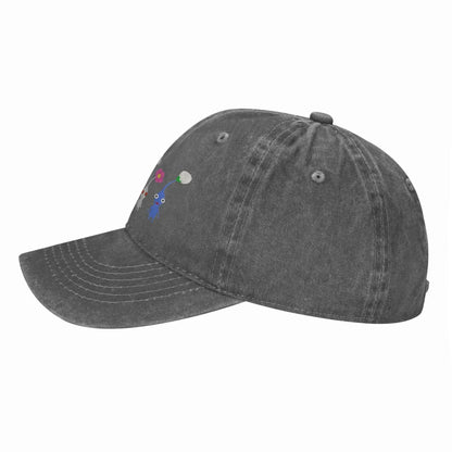 Space Invaders Pixelated Distressed Washed Denim Baseball Cap