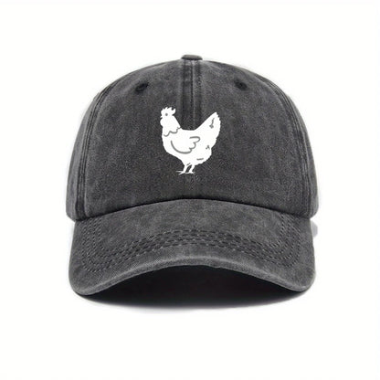 White Hen Print Casual Baseball Cap