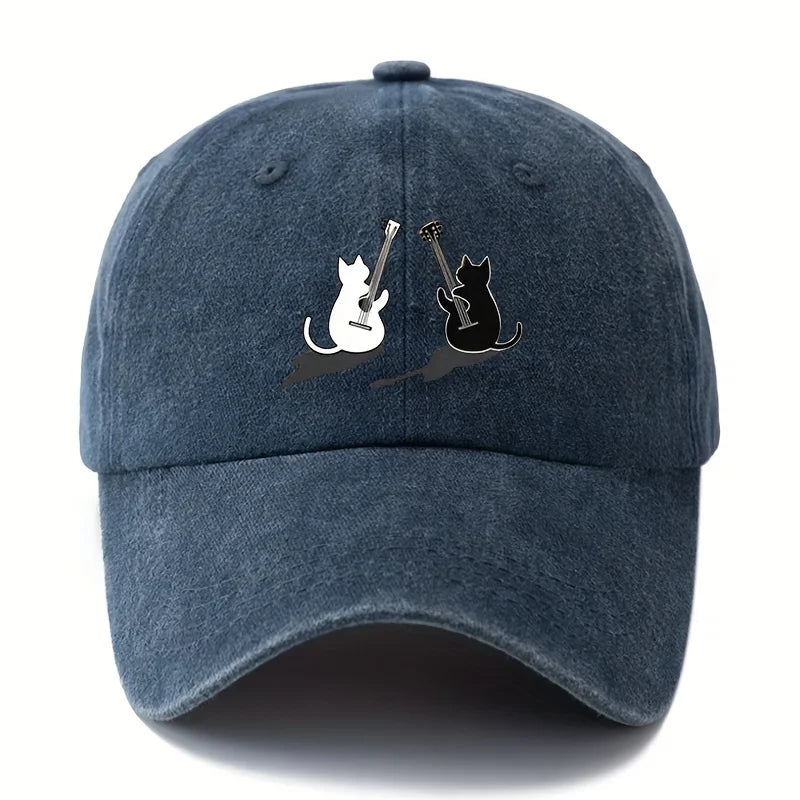 Cat Guitar Pattern Lightweight Duckbill Baseball Cap