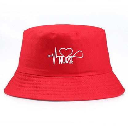 Nurse Print Y2K Vintage Cotton Bucket Hat