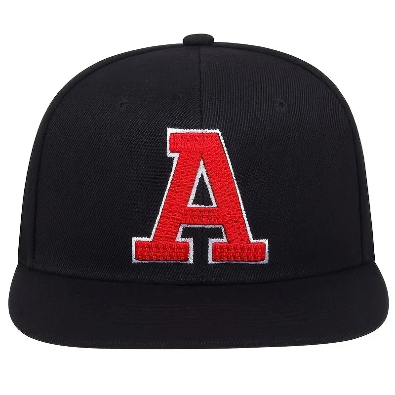 Unisex A Letter Embroidered Hip-Hop Snapback Cap