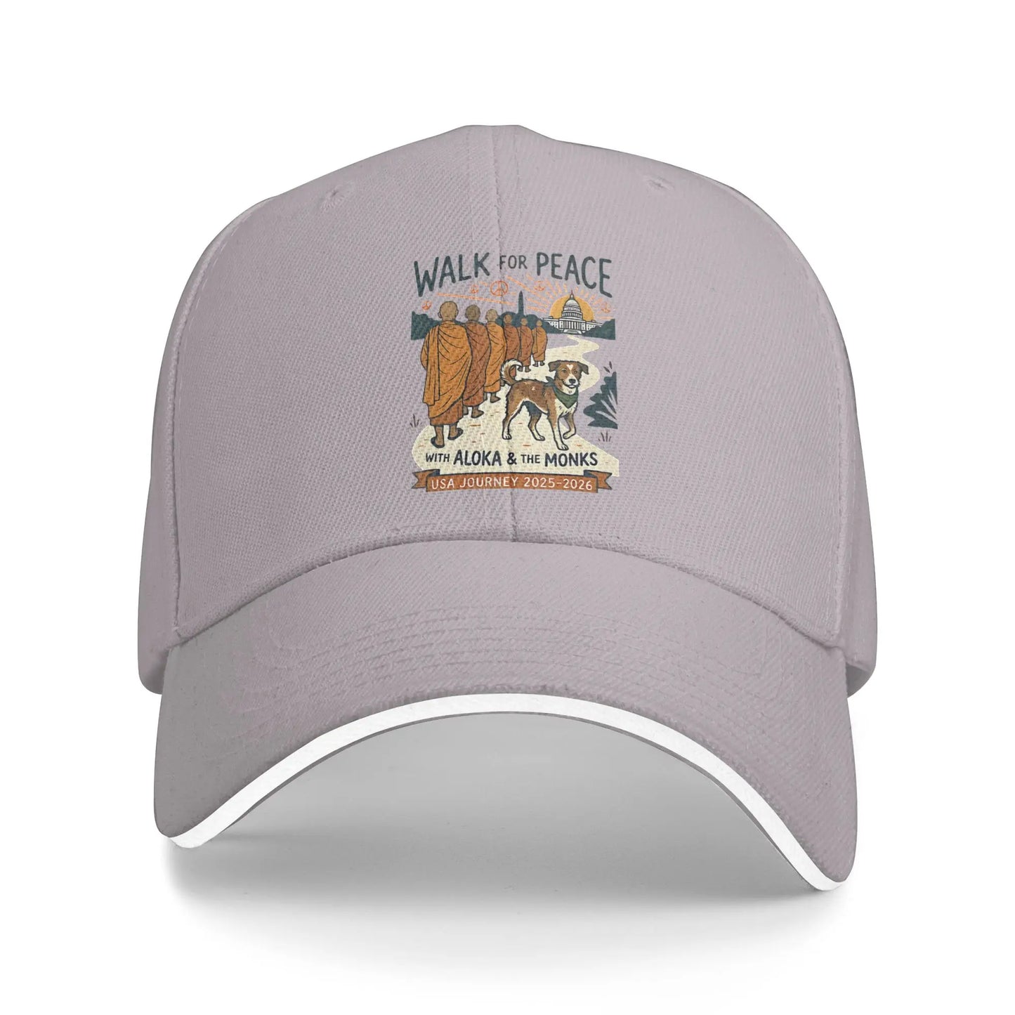 Peace Walking Monks Sun Baseball Cap Summer Casual