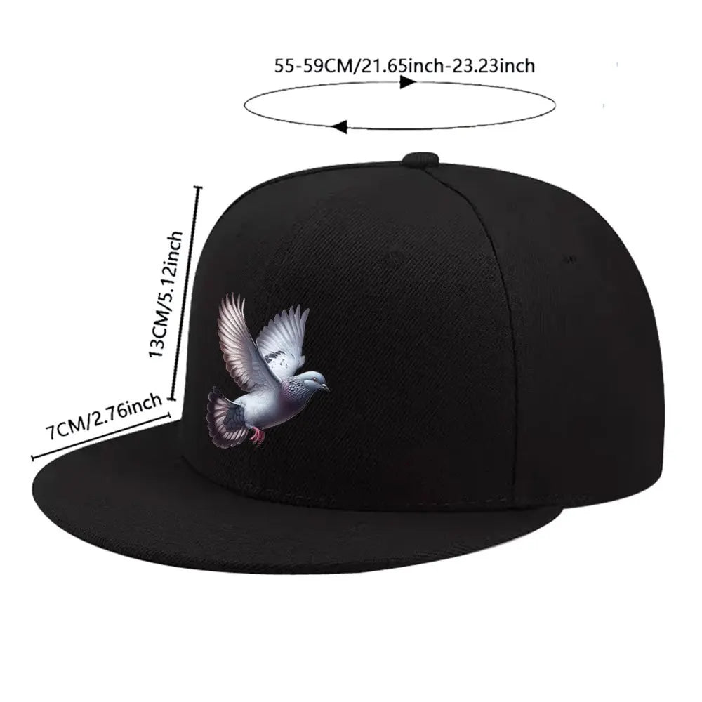 Pigeon Flying Print Snapback Cap
