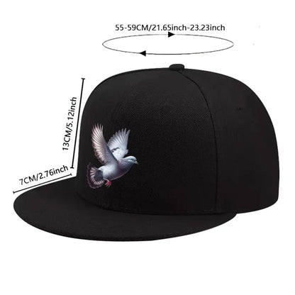 Pigeon Flying Print Snapback Cap