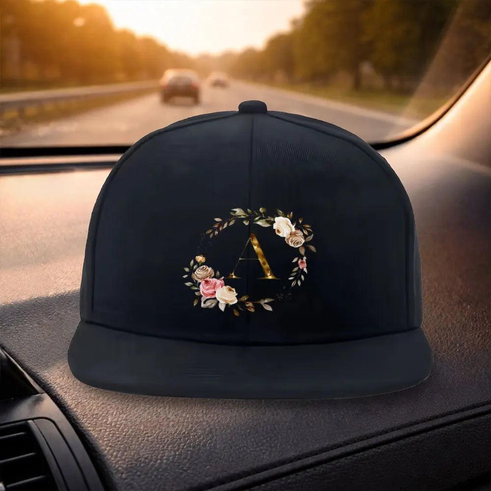 Letter A Wreath Snapback Cap Hat