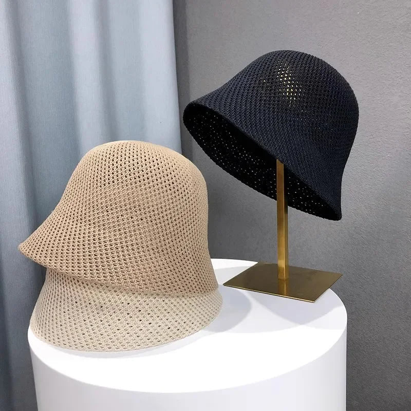 Hat Spring Summer Hollow Thin Folding Bucket Hat