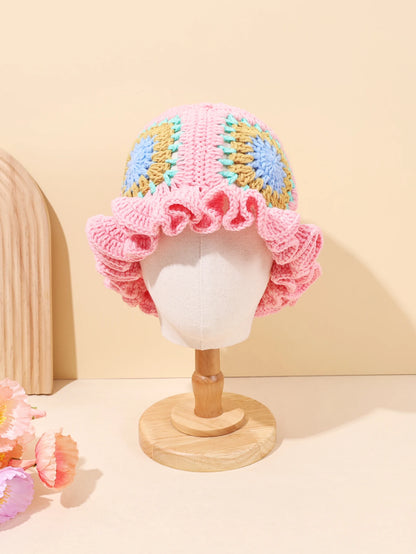 Retro Patchwork Crochet Bohemian Bucket Hat