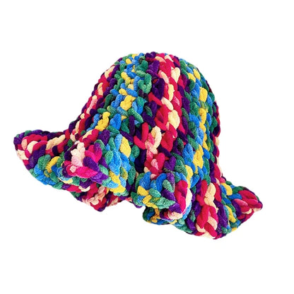 Women Handwoven Flouncing Crochet Bucket Hat