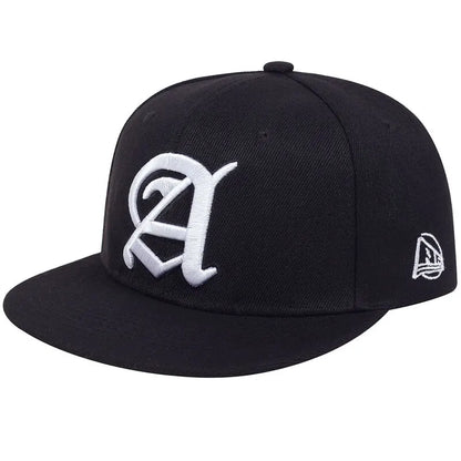 Unisex A Letter Embroidered Snapback Cap