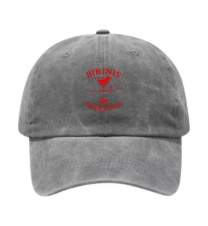 Bikinis Martinis Washed Cotton Baseball Cap