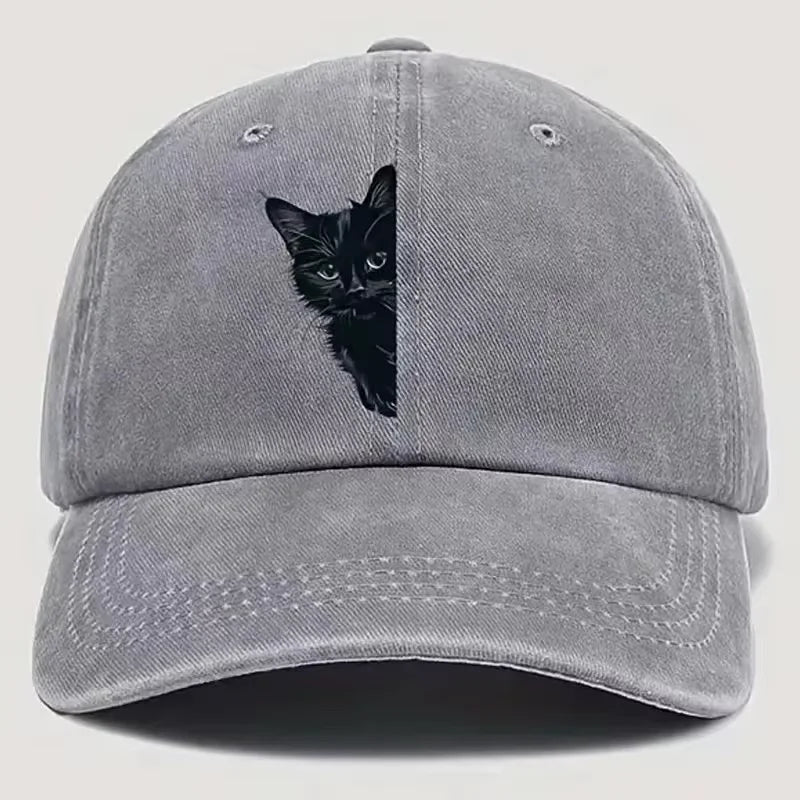 Vintage Kitten Print Baseball Cap