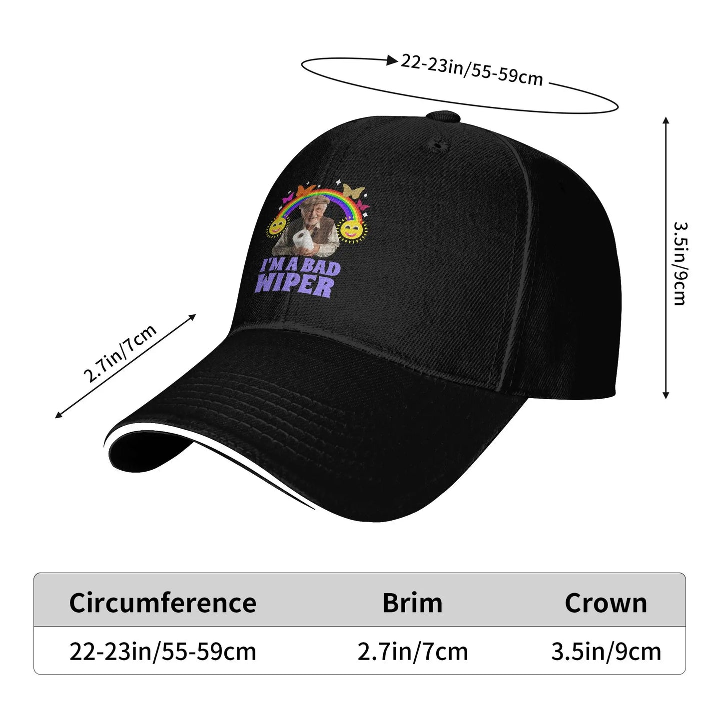 I Am A Bad Wiper Humor Baseball Cap