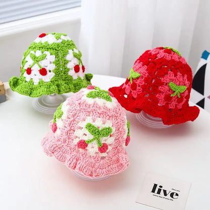 Japanese Cherry Knitted Bucket Hat