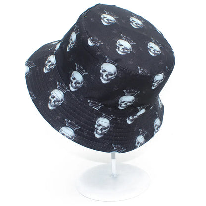 Bucket Hats Double Sided Black Fisherman Hat
