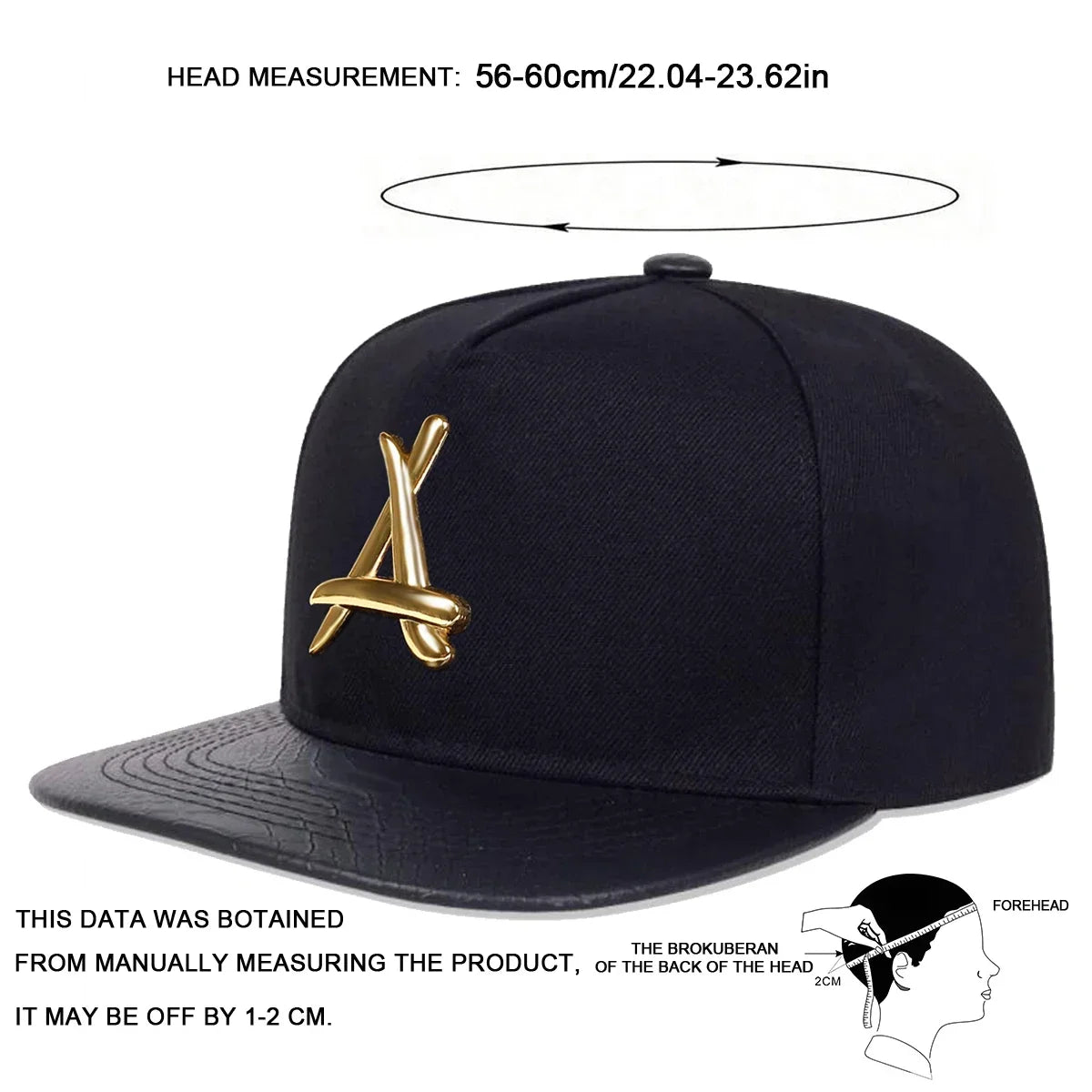 A Letter Label Adjustable Unisex Hip-Hop Snapback Cap