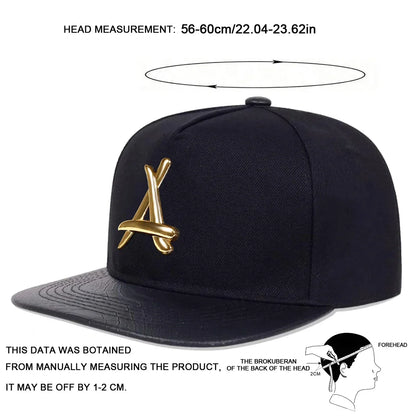 A Letter Label Adjustable Unisex Hip-Hop Snapback Cap