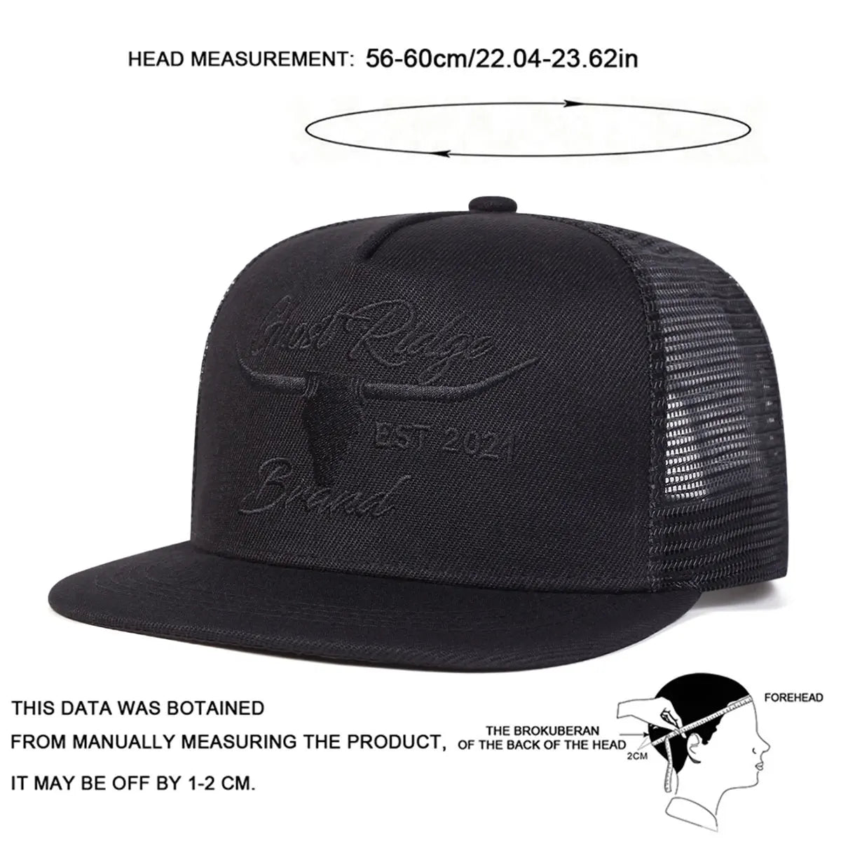 Unisex Bullhead Embroidered Snapback Cap