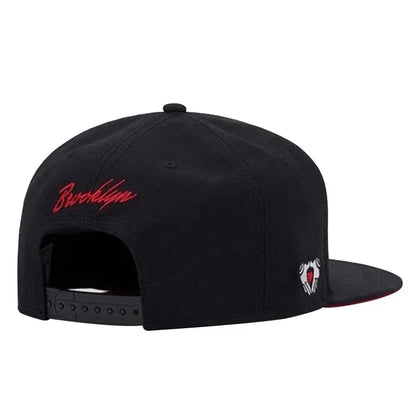 Brooklyn Black Cotton Unisex Hip-Hop Snapback Cap
