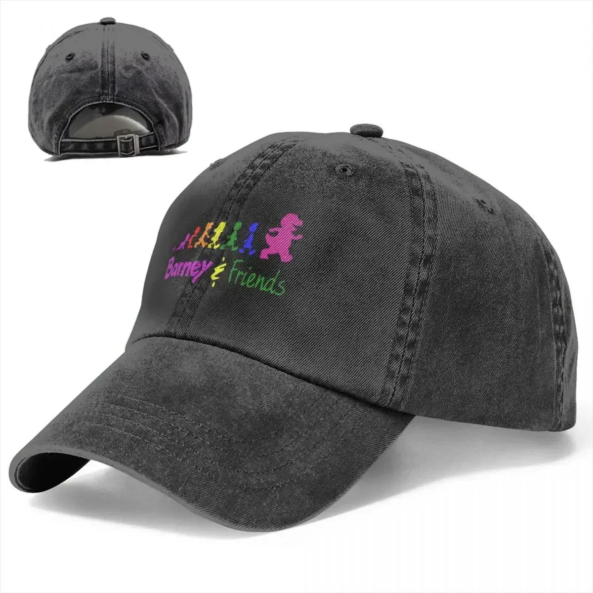Barney Friends Classic Distressed Washed Snapback Baseball Cap