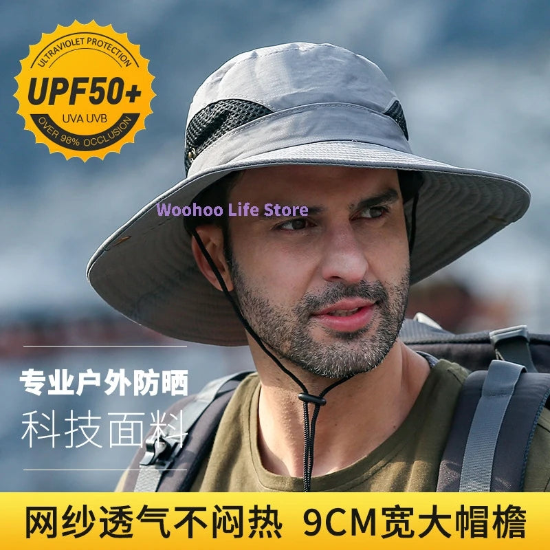 Anti-UV Mesh Wide Brim Outdoor Bucket Hat