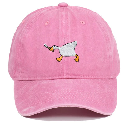 White Goose Embroidered Adjustable Snapback Baseball Cap