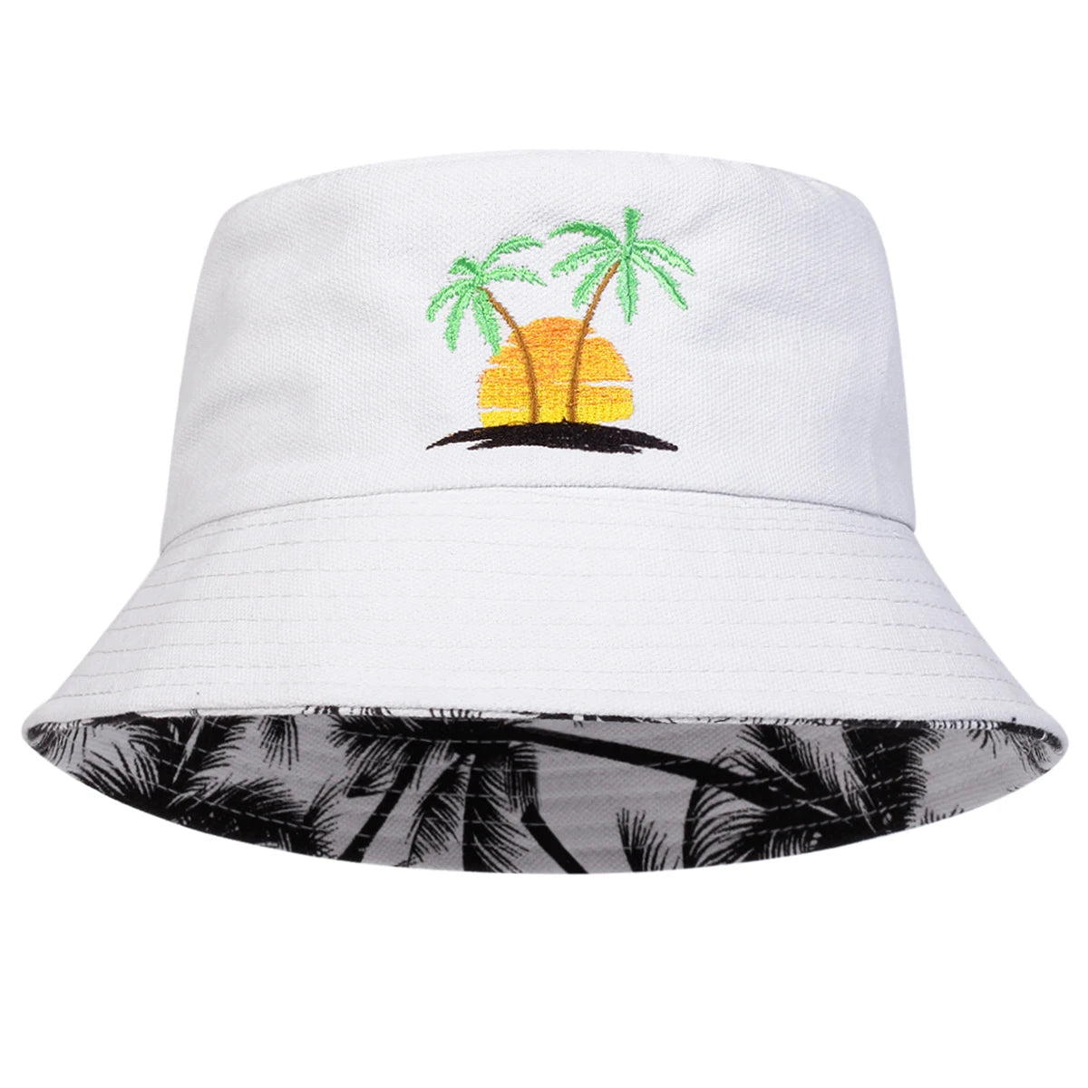 Unisex Sunset Coconut Tree Bucket Hat