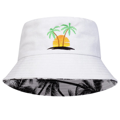 Unisex Sunset Coconut Tree Bucket Hat