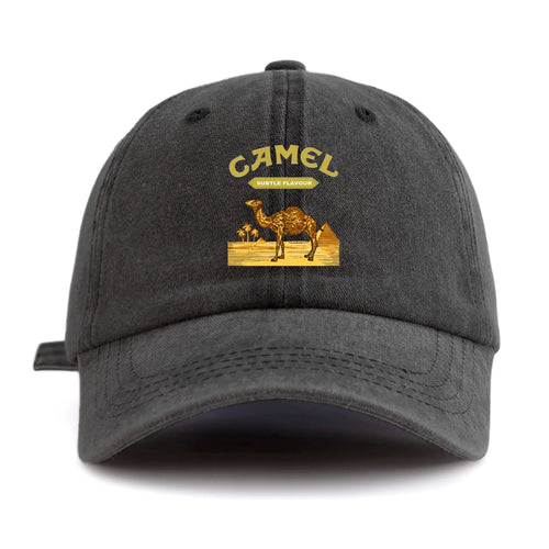 Camel Print Washed Vintage Baseball Cap