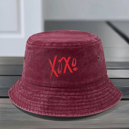 Vintage Washed Iconic Print Bucket Hat