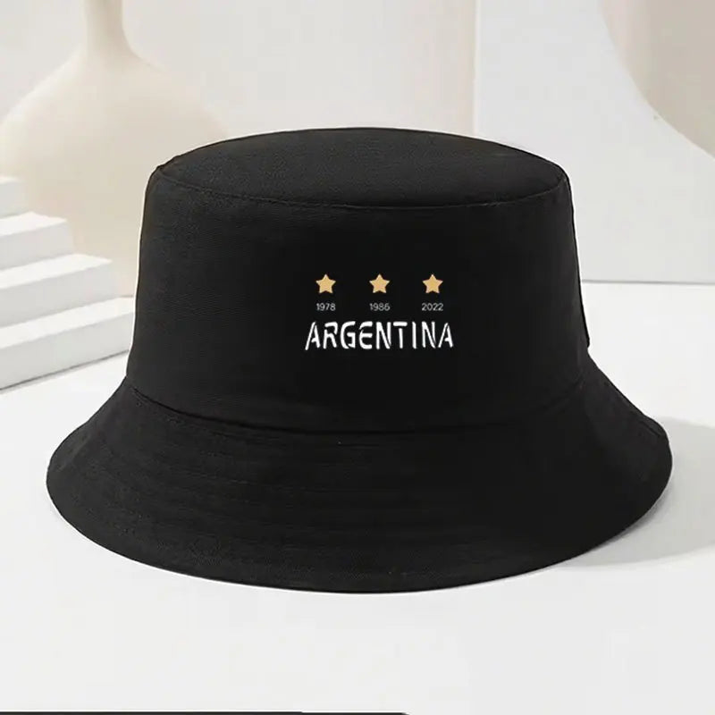 Retro Soccer Embroidered Denim Bucket Hat