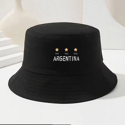 Retro Soccer Embroidered Denim Bucket Hat