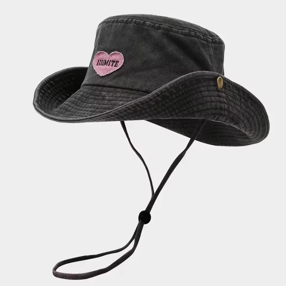 Japanese Retro Washed Cowboy Hats For Women Spring