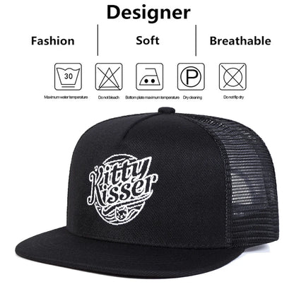 Kitty Kisser Embroidered Mesh Snapback Cap