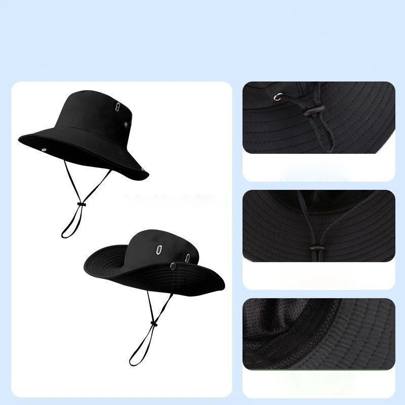 Adjustable Wide Brim UV Protection Outdoor Hiking Bucket Hat