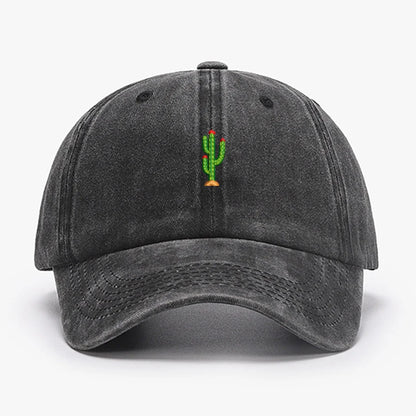 Mini Cactus Embroidery Vintage Soft Baseball Caps Men Women