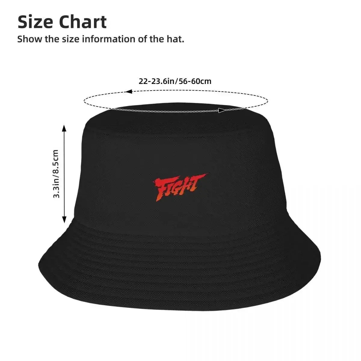 Fight Graphic Streetwear Sun Protection Bucket Hat