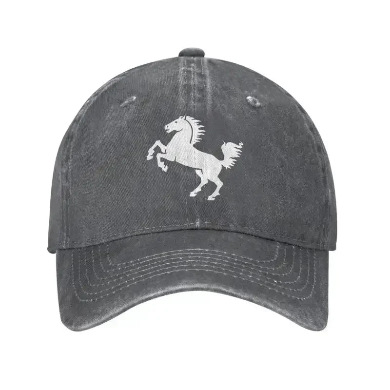 Punk White Horse Baseball Cap Unisex