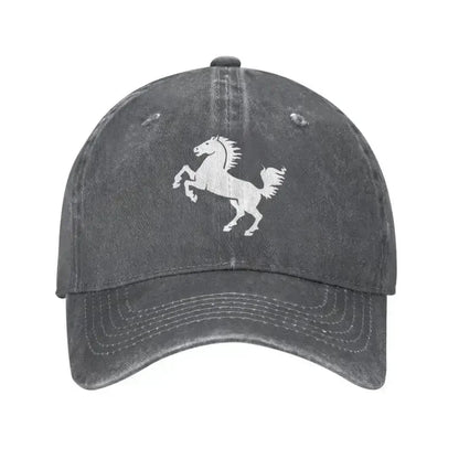 Punk White Horse Baseball Cap Unisex
