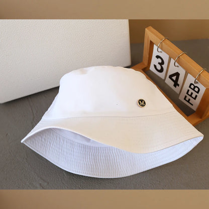 Solid Color Letter Sunshade Bucket Hat