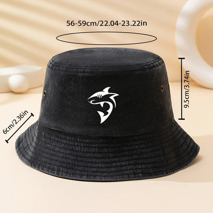 Stylish Printed Shark Travel Bucket Hat