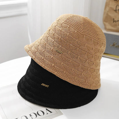 Women's Hollow Knit Bucket Hat Size 56-58cm